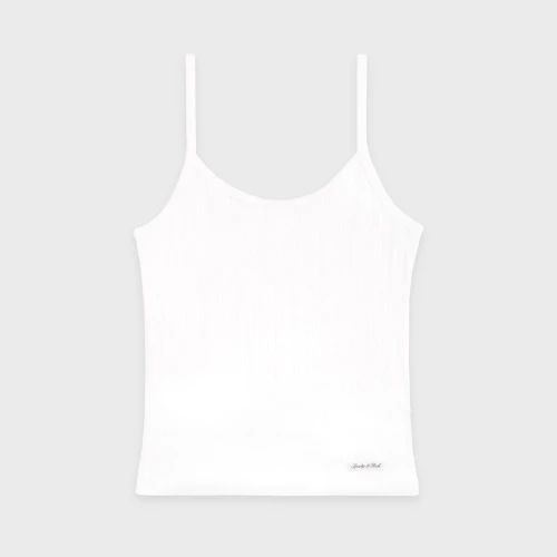 Women's Tank Top Sporty & Rich Signature Logo Pointelle