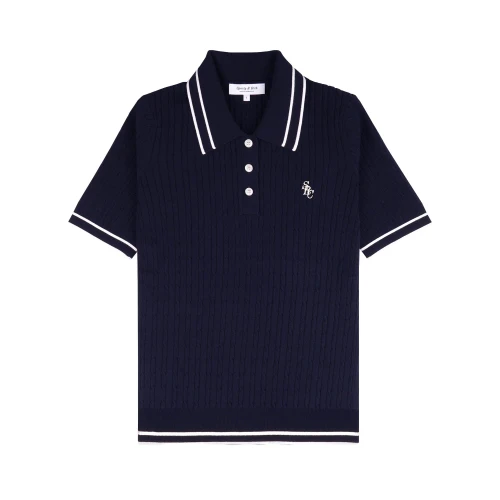 Γυναικεία Πλεκτή Μπλούζα Polo με Σχέδιο Cable Knit Sporty & Rich