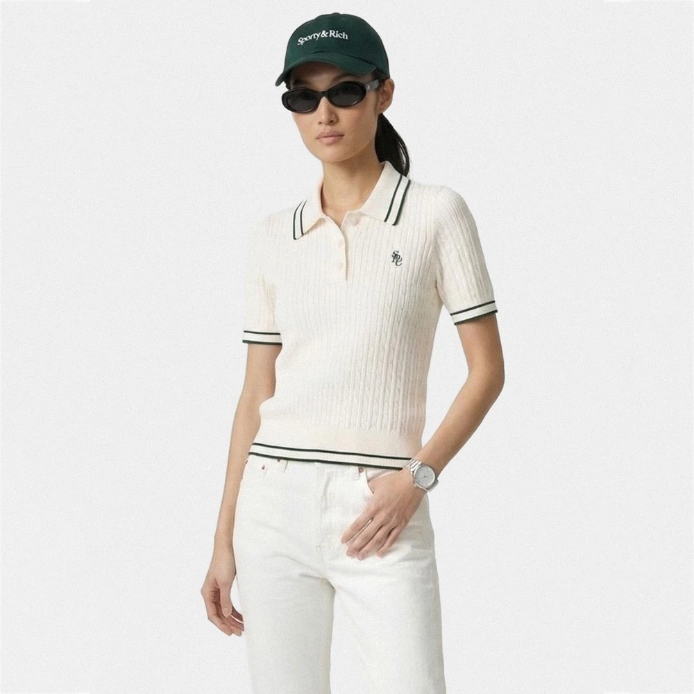 Γυναικεία Πλεκτή Μπλούζα Polo με Σχέδιο Cable Knit Sporty & Rich