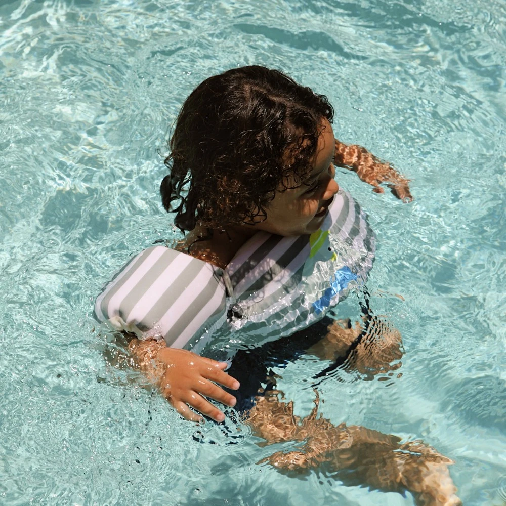Γιλέκο Κολύμβησης - Σωσίβιο Floatie Jacket 3-6 - Eli the Elephant Πράσινη Ρίγα SUNNYLIFE