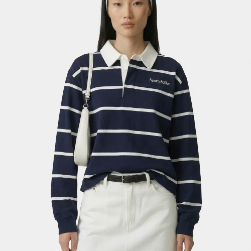 Unisex Polo Sporty & Rich με Ρίγες