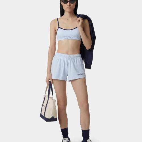 Serif Logo Embroidered Disco Short - White/Navy Sporty & Rich